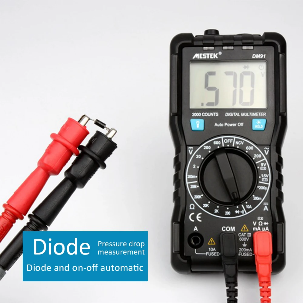 MESTEK DM91/DM91A Цифровой мультиметр 9999 Граф AC/DC Амперметр Вольтметр Ом измеритель напряжения HFE NVC тестер емкости ЖК-дисплей