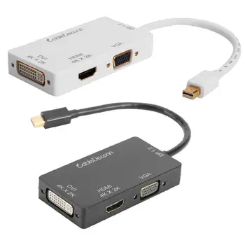 

Cabledeconn 3 in 1 Mini DP HUB Mini Displayport Male to DVI HDMI VGA Female 4K Adapter for Windows iOS Linux DOS iMac