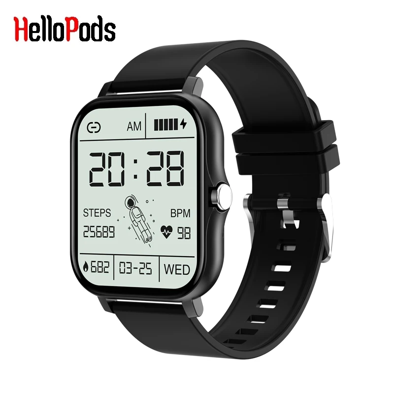 HelloPods 2021 New Smart Watch Men Women 1.69 Inch Full Touch Fitness Tracker Bluetooth Call Smartwatch PK P8 Plus Pro GTS 2