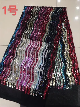 

Elegant African tulle lace fabric hot sale french net lace fabric with sequins for wedding dress PDN586(5yards/pc)