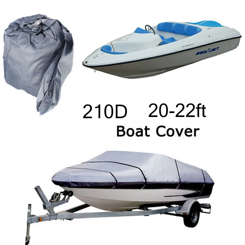 Крышка лодки 17-19ft 210D серый синий Trailerable V-shape сверхмощный солнцезащитный водонепроницаемый комплект УФ протектор MarineGrade Оксфорд Рыбалка