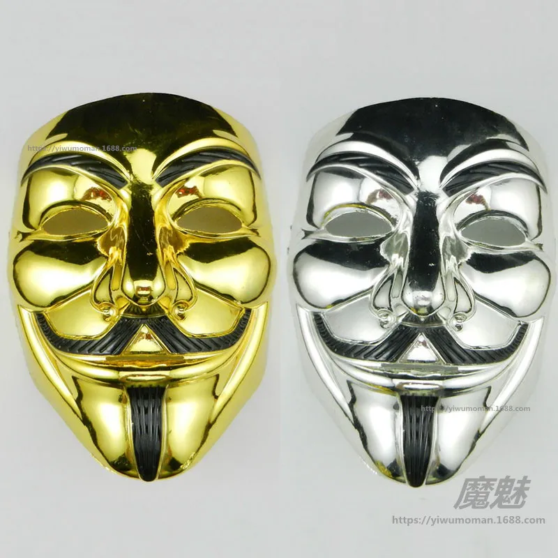 Хэллоуин V вендетта for Vendetta Маска полимерной пленки и телевидения ужас мяч Для мужчин COS Гай Фокс украшения