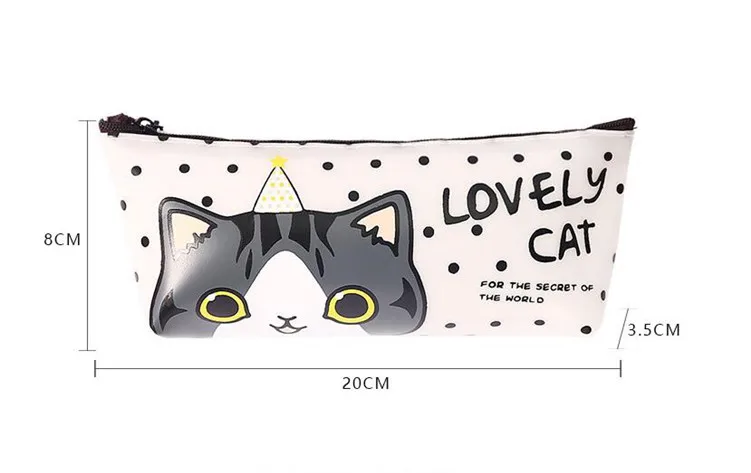 1 шт. Kawaii Pu чехол для карандашей милый кот подарок Estuches школьный пенал для карандашей чехол для карандашей сумка для школьных принадлежностей канцелярские принадлежности