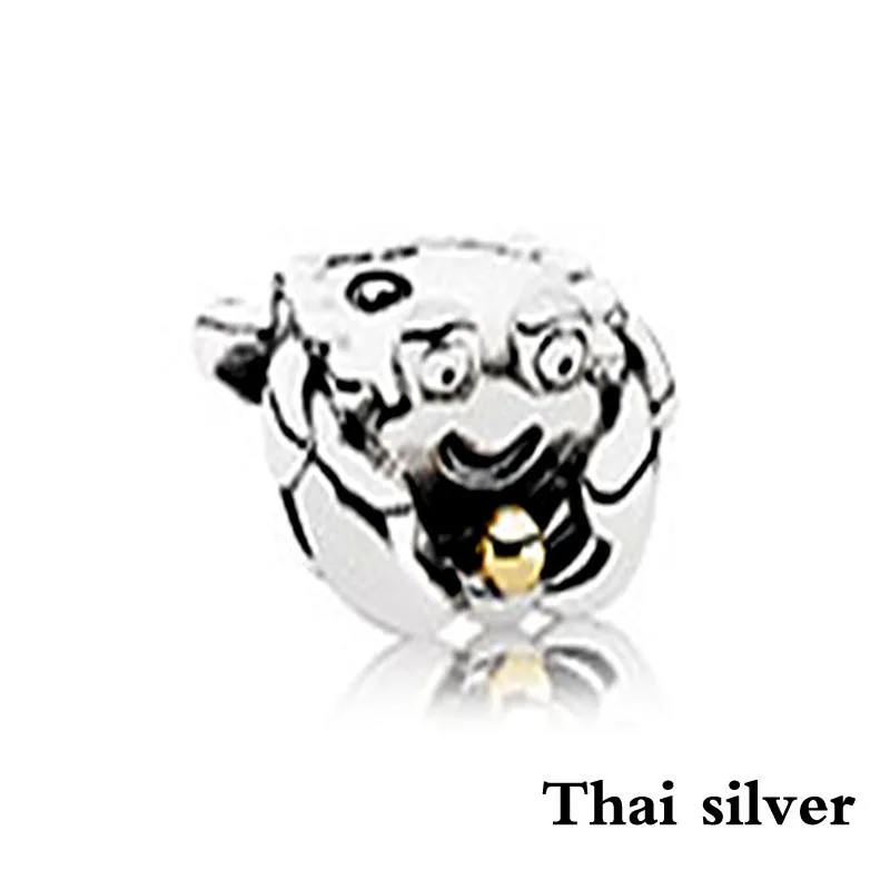 NEW Thai Silver Retro Leaves Frog Prince Puppy Love Mother's Day Beaded Charm Limited Edition Collection Factory Wholesale - Цвет: 9