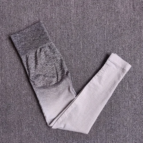 PantsGray 2 шт., бесшовный Женский спортивный костюм с эффектом омбре, леггинсы для спортзала, одежда для тренировок с длинным рукавом, укороченный топ для фитнеса, рубашки, штаны, комплект для йоги, спортивный костюм - Цвет: PantsGray