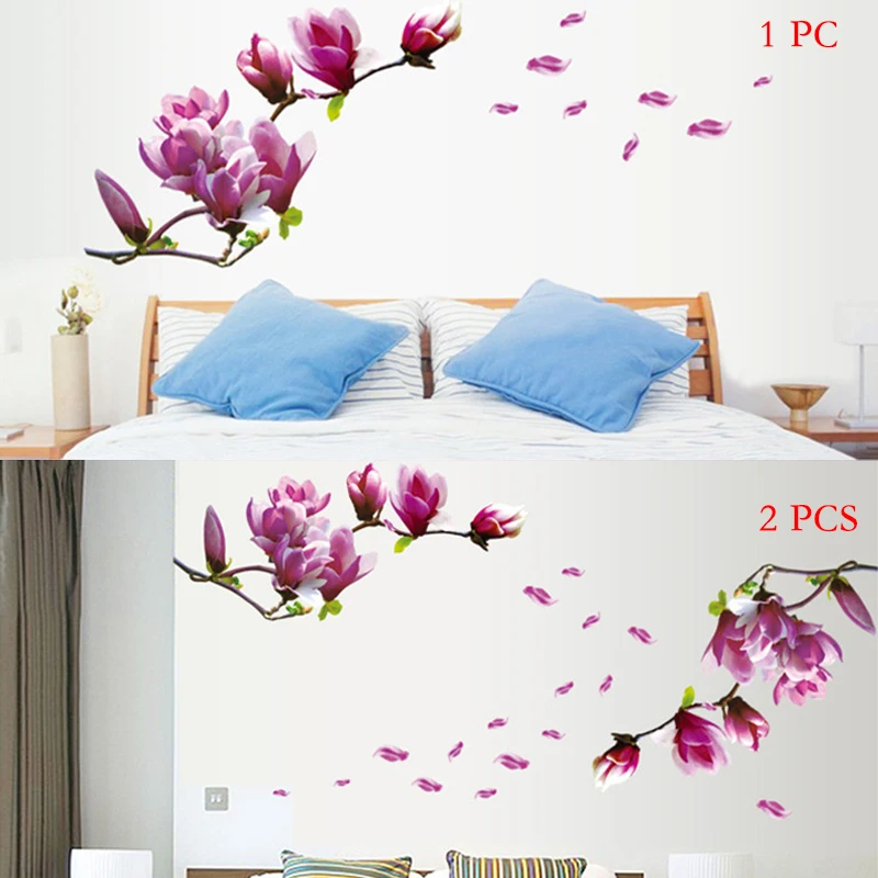 Наклейки на стену Магнолия сделай сам цветы ПВХ водостойкие декор для комнаты