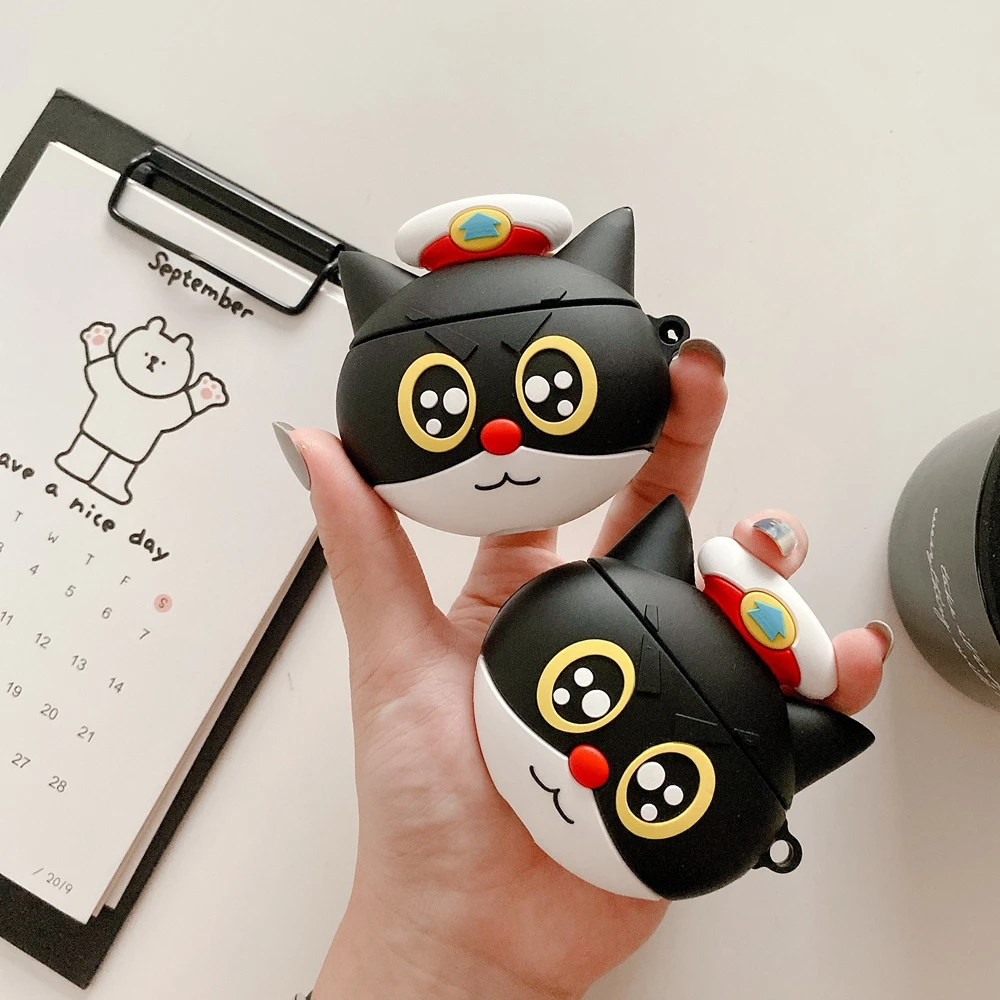 Чехол для Airpods Pro, роскошный, 3D, милый, Mr., черный, чехол, Bluetooth, для наушников, чехол для AirPods 2, силиконовый чехол, коробка