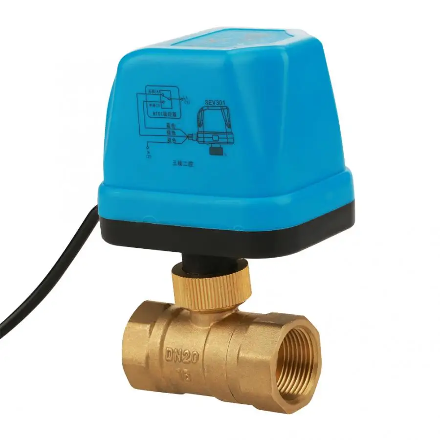 AC220V G3/" DN20 2 Way 3-wire латунный моторизованный привод шаровой клапан для кондиционера моторизованный шаровой клапан