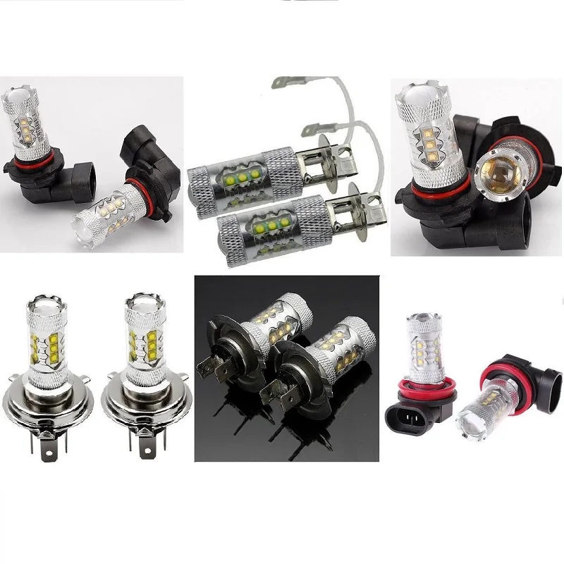 Светодиодный светильник 80W DC12V белый 9006 9005 16*3535 светодиодный светильник светодиодный потолочный светильник головной светильник тумана светильник, 2 предмета
