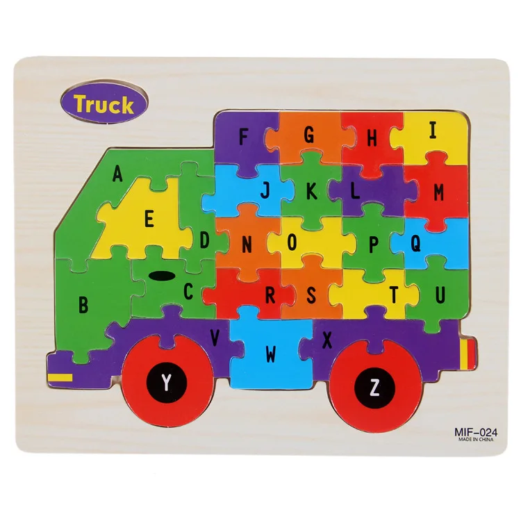 Wooden Animal Letter Puzzle Jigsaw Early Learning Baby Kids Educational Toys UK 