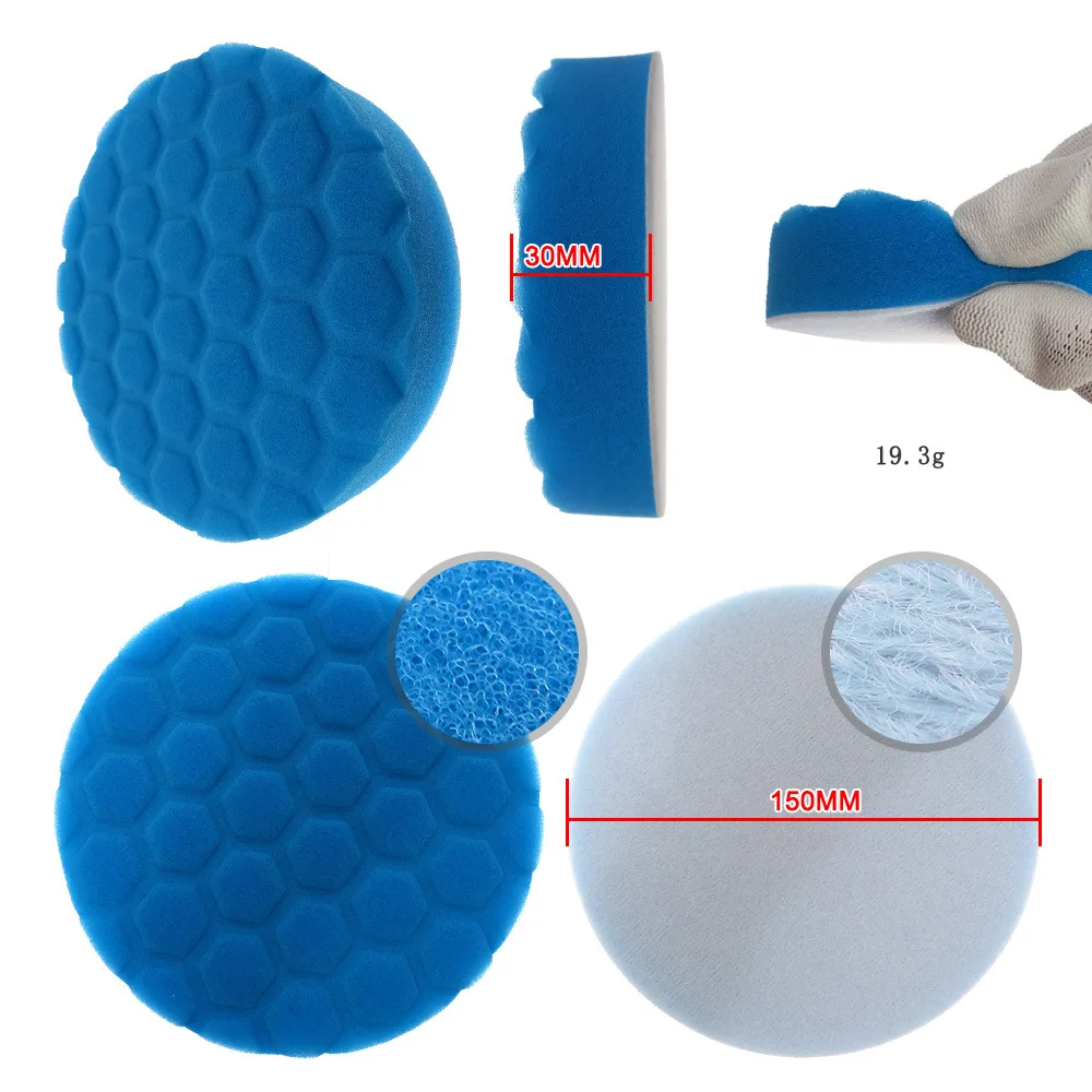 6 inch 5 color polishing sponge set self-adhesive polishing sponge car piano musical instrument paint waxing sponge