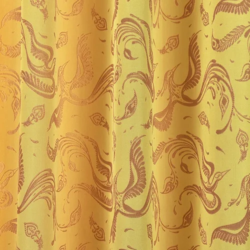 Yellow NAPEARL 1 шт. втулка тип изделия Феникс жаккард короткий занавес подзор современный универсальный домашний декор драпировка спальня кухня - Цвет: Yellow