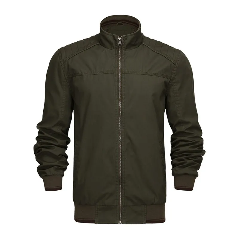 Army Green Мужские куртки, весна, длинный рукав, теплый, на молнии, с карманами, приталенное пальто, верхняя одежда, ветровка, куртки, Мужская одежда, jaqueta masculina, мода - Цвет: Army Green