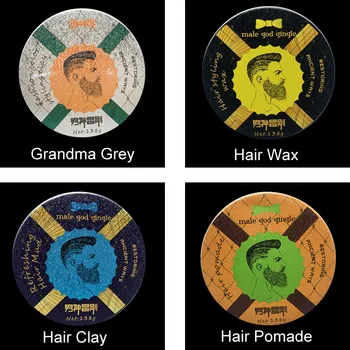 

Original Hair Clay Pomade Matte Hair Mud Wax Strong Style Long Lasting Cool Unisex Natural Grey Hair Color Wax Styling Products
