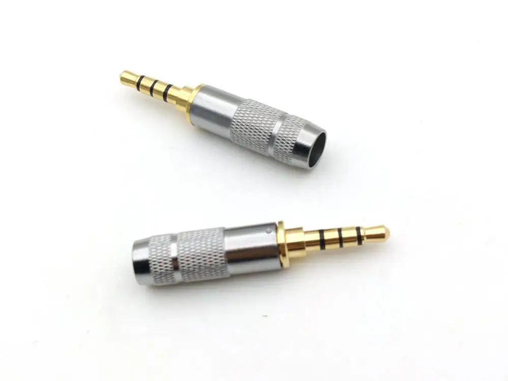 100pcs Gold audio 3 5mm 4 Pole Repair Headphone Jack Plug Cable Audio Solders adapter