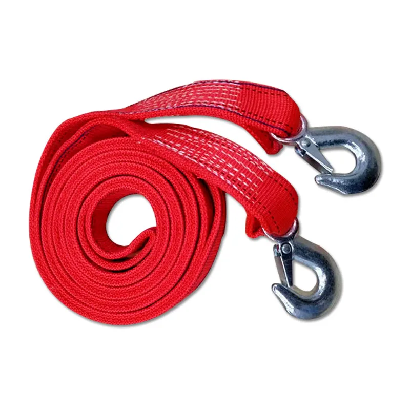 4M Heavy Duty 5 Ton Car Tow Cable Towing Pull Rope Strap Hooks Van Road  Recovery