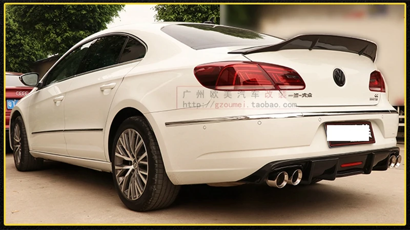 Задняя Губка из углеродного волокна со светодиодный светильник для Volkswagen Passat CC VW CC спойлер 2013- плавники в стиле акулы диффузор защита Бампера