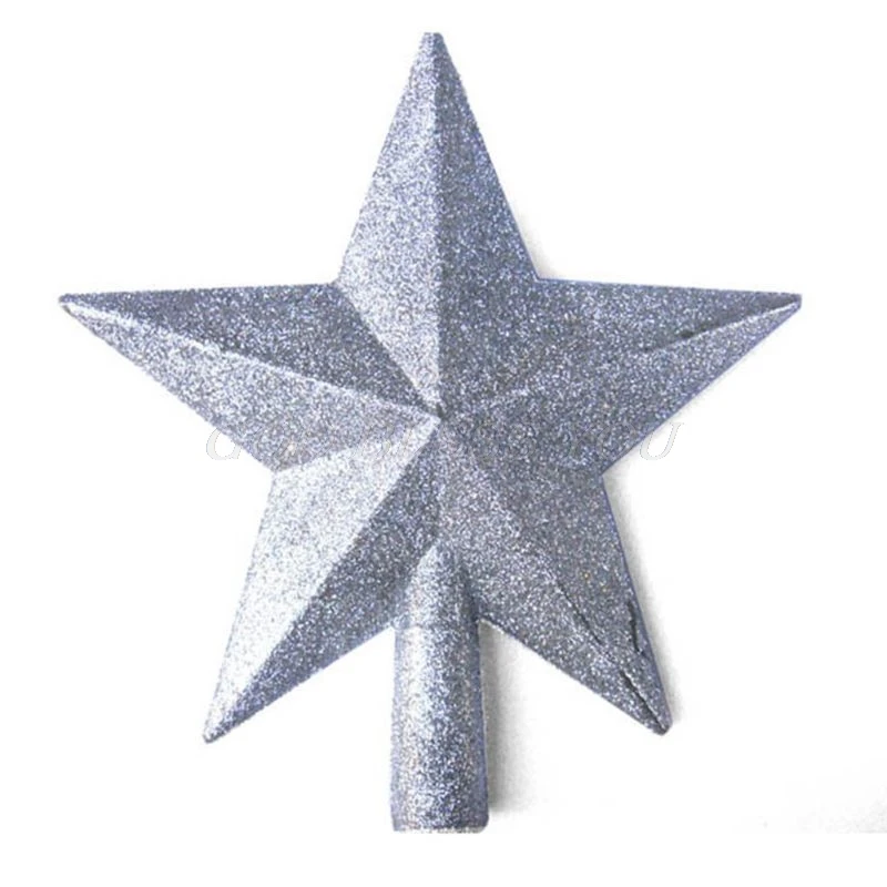 Plastic Snowflake and Stars Christmas Tree Decor Glitter Snowflake Star Christmas Tree Topper Festive Christmas Decorations