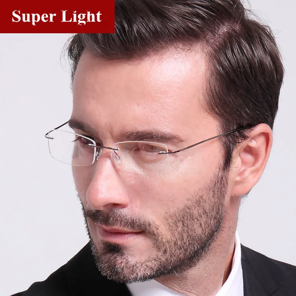 Betsion Rimless Flexible Light 6g Eyeglass Frames Glasses Optical
