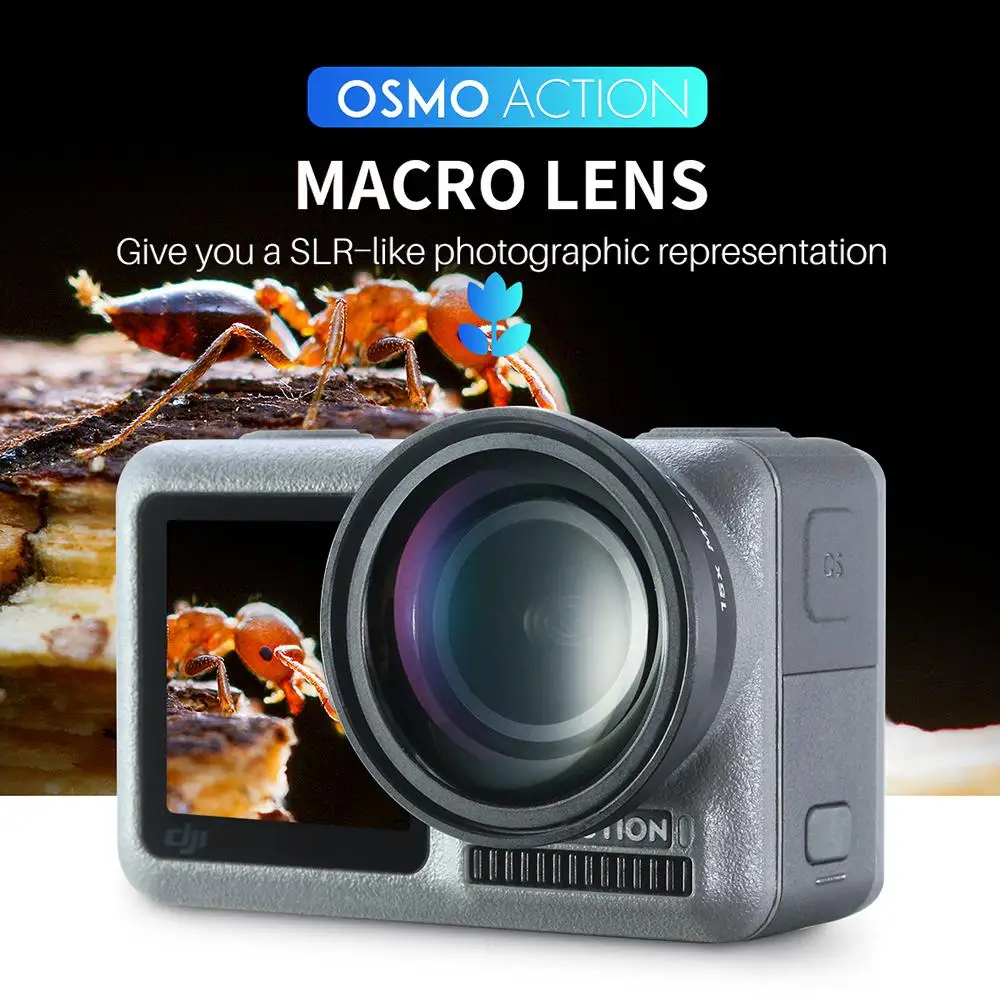 Макрообъектив для камеры Ulanzi OA-5 для Dji Osmo Action Macro Lens Action аксессуары для макросъемки объектив для камеры 35 мм r60