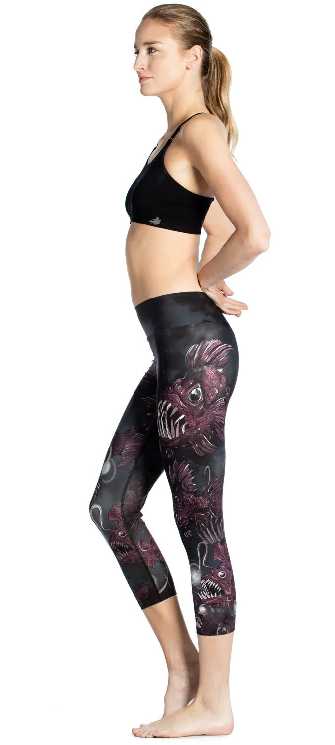 new terror fish print slimming exercise breathable sweat-absorbent ladies 7 lady pants leggings