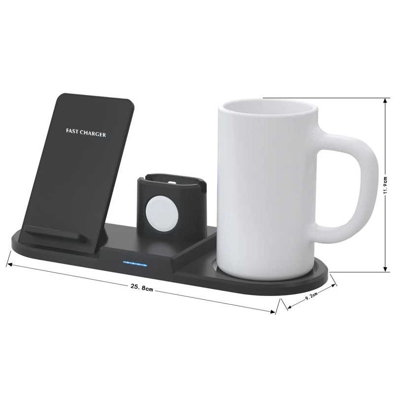 Fast Qi Wireless Charger for iPhone Samsung with Intelligent Thermostat Warmer Mup Charging Dock For Apple Watch 4 3 2 1 Airpods