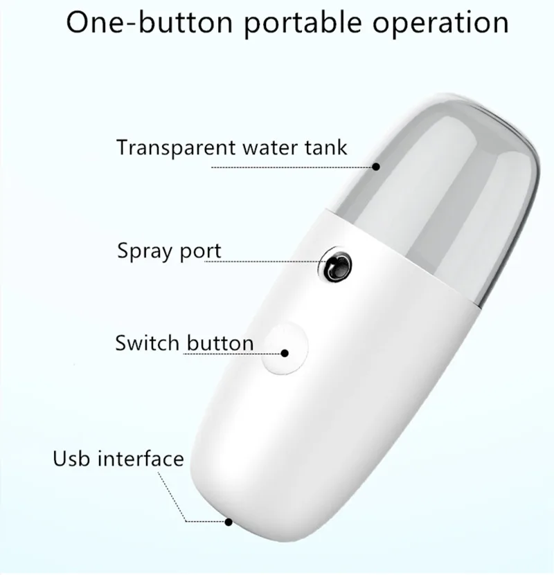 Face Steamer Beauty Spray Hand-held Water Machine Moisturizing Nano Ionic Mist Face Humidifier USB Facial Pore Cleansing Tool Face Steamer Beauty Spray Hand-held Water Machine Moisturizing Nano Ionic Mist Face Humidifier USB Facial Pore Cleansing Tool