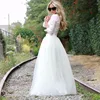 White Hoopless Wedding Petticoat Long Crinoline Tulle Underskirt A Line Woman Tutu Skirt Rockabilly Bridal Accessories 2022 ► Photo 2/6