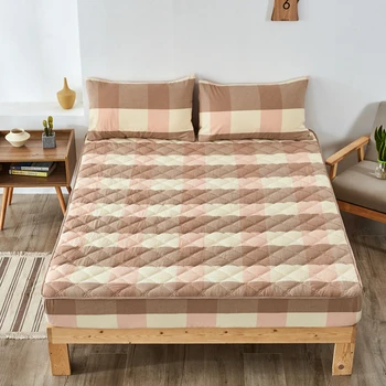

Cotton Thicken Quilted Mattress Cover Anti-bacterial Mattress Protector Topper Pad Soft Fitted Sheet Home Textiles