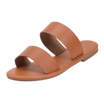 

Women's Sandals Flat Slippers Casual Shoes Beach Sandals Roman Rhinestone Transparent Sexy Women Flat Bottom Female Sandals#401