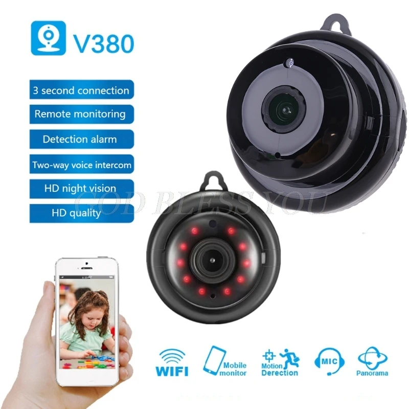 V380 Mini Wifi 1080P cámara CCTV inalámbrico de la visión nocturna infrarroja detección de movimiento 2-video movimiento Tracker de seguridad