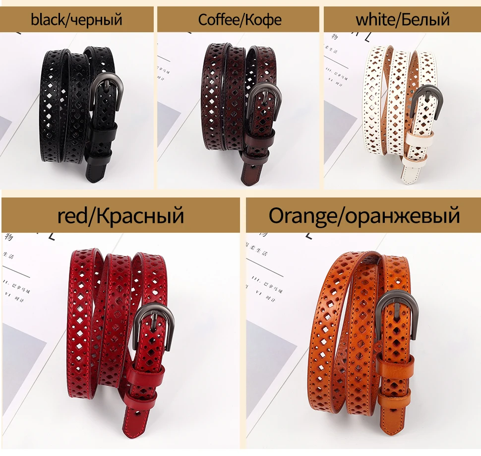 Woman Belts High Quality Cutout Strap Female Genuine Leather Cowhide Belt Adjustable Hollow Out belts for Lady Jeans Waistband