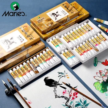 

Marie's Chinese Painting Pigment 5/12ML 12/18/24/36 Colors Ink Painting Paste Water Color Pigment Students/Beginners Supplies