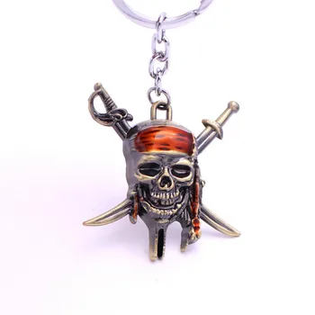 

Captain Jack Sparrow Caribbean Pirate Pirate Skull lanyard for keys beautifully plated alloy keychain