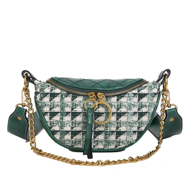 

new Retro Crossbody Bags for Women 2019 Half Round Solid Pu Leather Luxury Handbags Women Bags Designer Shoulder Bag Chest bag