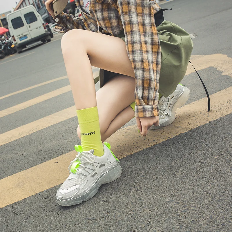 Обувь на платформе; кроссовки; chaussures femme; обувь для тренировок; коллекция года; сезон осень; обувь на танкетке со шнуровкой; женская прогулочная обувь