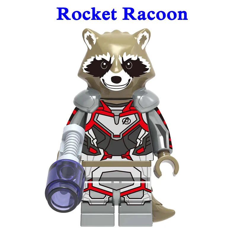 Rocket Racoon 1 шт. фигурка супергероя Мститель конец игры капитан Марвел муравьица ОСА Скарлет ведьма строительные блоки игрушки-Халк для детей - Цвет: Rocket Racoon