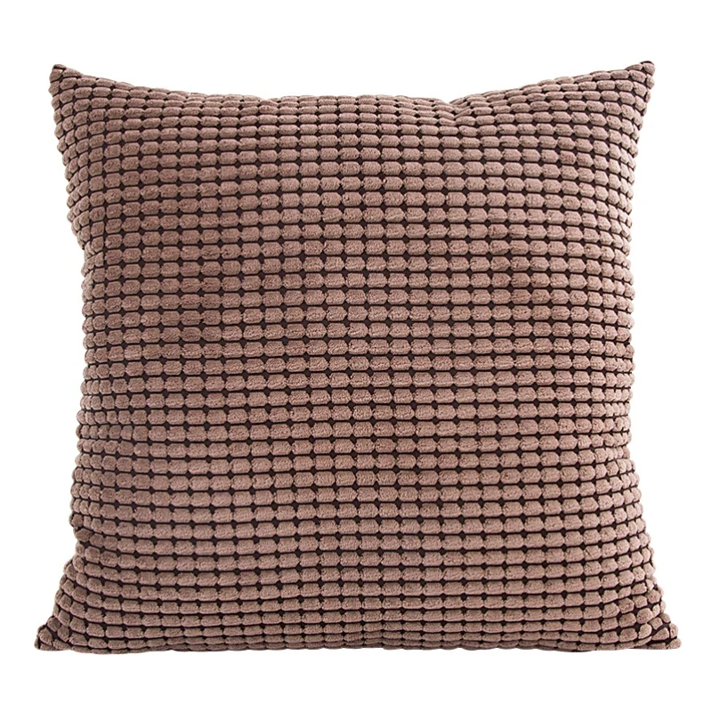 Warm Pillowcases Comfortable Sofa Cushion Cover For Living Room Solid Color Square Pillow Covers Pillowcase - Color: C