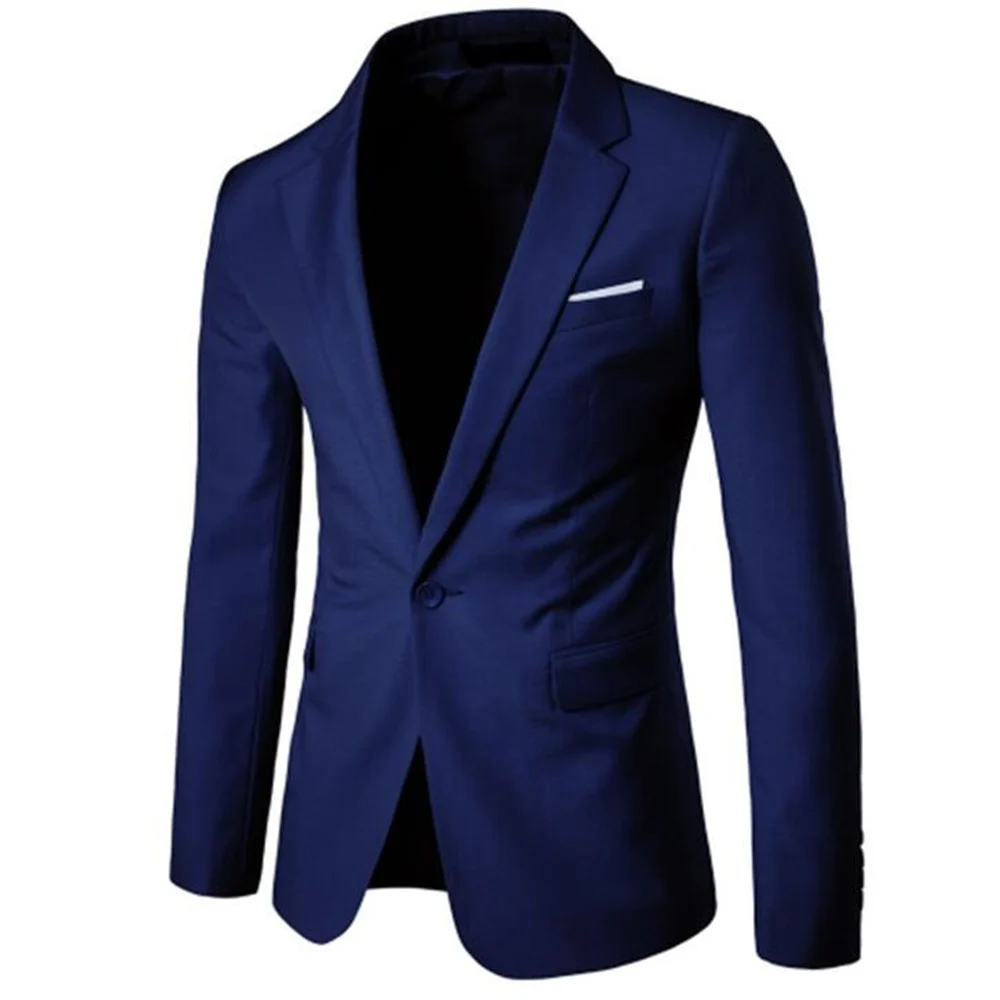 Мужские свадебные куртки костюм мужской блейзер Slim Fit одна кнопка Бизнес