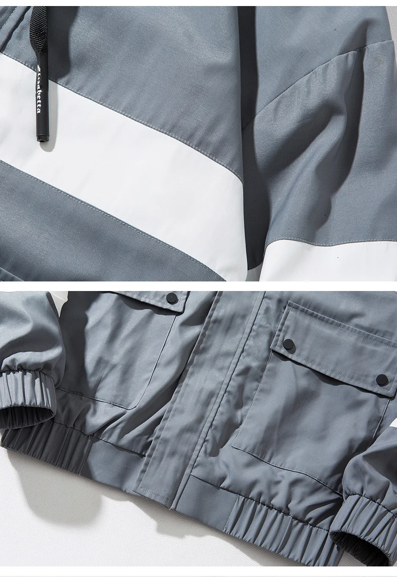 Fashion 2 Pieces Sets Mens Fashion Cargo Pullover Tracksuit Jackets Loose Fit Elastic Waist Pants Hip Ropa Deportiva Hombre
