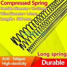 Compressão Das Molas de Pressão Longa Primavera Tipo Y Voltar Forte Longo da Primavera Diâmetro do Fio 1.0mm, 12-22mm de Diâmetro, Comprimento 300 milímetros