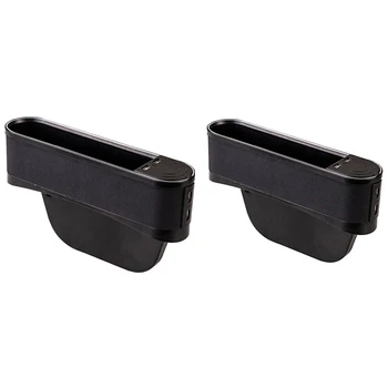 

Car Seat Space Catcher Organiser Storage Box Pocket with Purple Light Belt 4 USB Seat Slit Storage Box