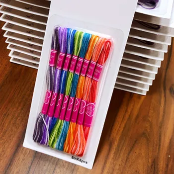

Needle Craft Crosses Stitch Cotton Sewing Skeins 8Pcs Multicolor Embroidery Thread DIY Sewing Multifunction Floss Kit