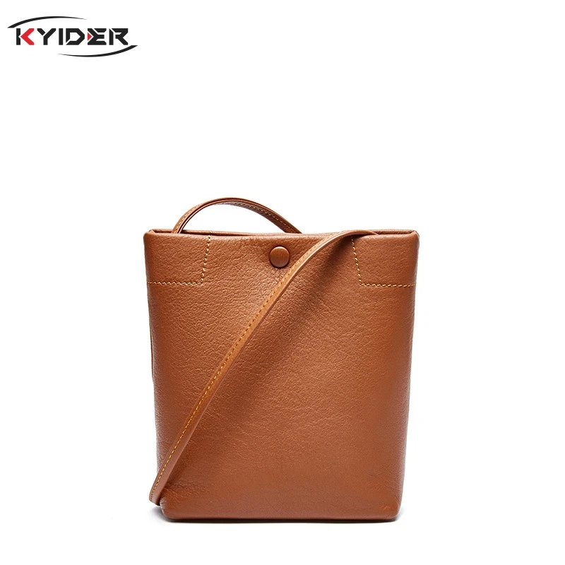 

Bucket Bags Genuine Leather Luxury Handbags Women Bags Designer Drawstring Tote Purse Composite Bags Female Shoulder Bags KYIDER