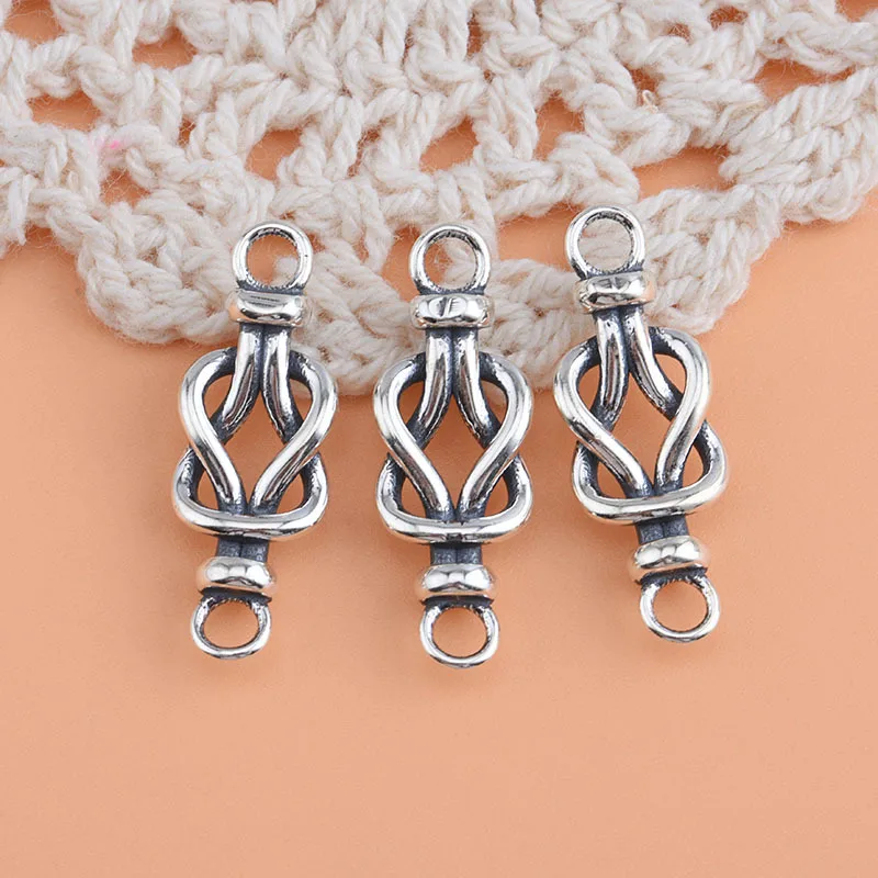 S925 стерлингового серебра двойной круг плетеные аксессуары двойное кольцо