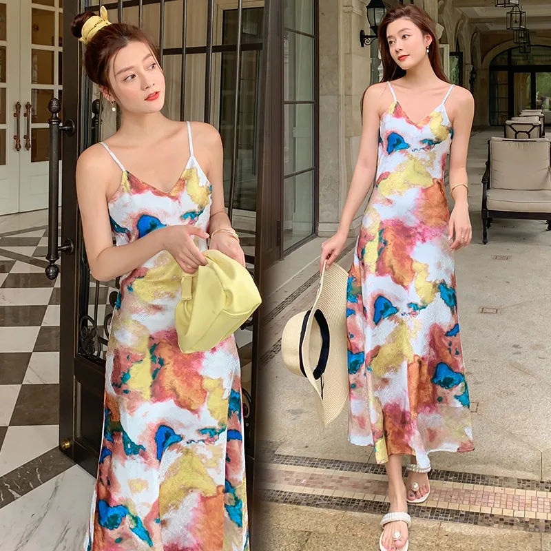 Платье для отдыха у моря новинка 2020 летние пикантные платья с открытой спиной V