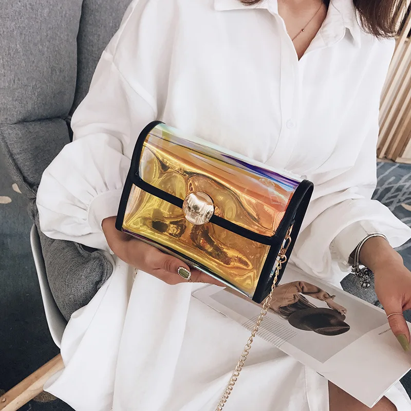 

INS New Arrival Bag Women's 2019 New Style Popular Models Korean-style Versatile Transparent Jelly Chain Crossbody Bag