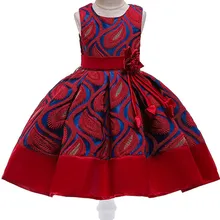 Можно носить на все сезоны детское платье принцессы с цветами, жаккардовое платье без рукавов для детей от 2 до 10 лет