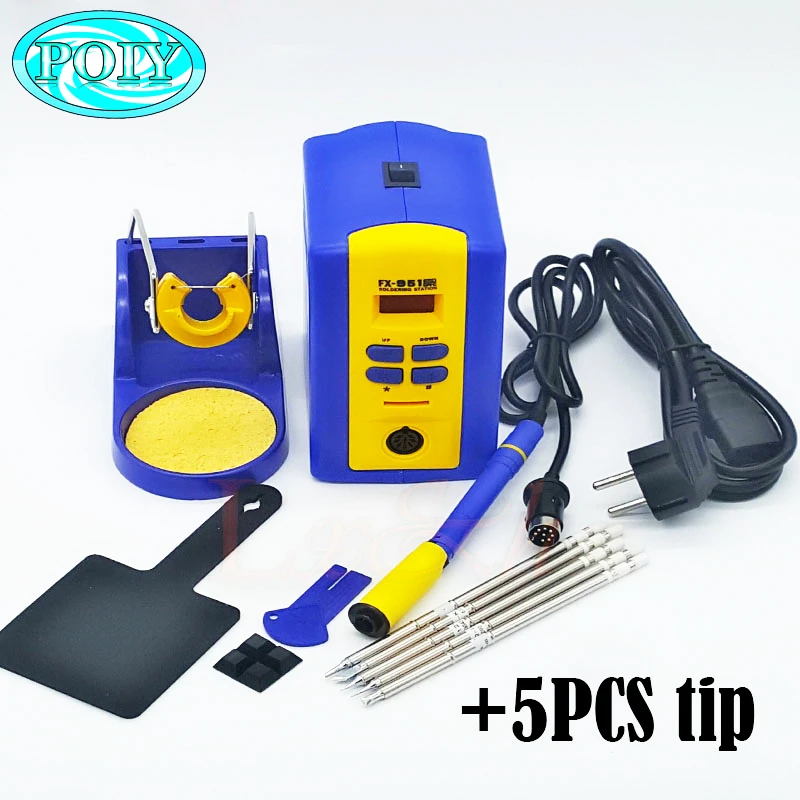 EU/US plug FX-951 fx951 цифровая термостатическая пайка/паяльник Электрический паяльник 110 В/220 В+ сварочная проволока - Цвет: B