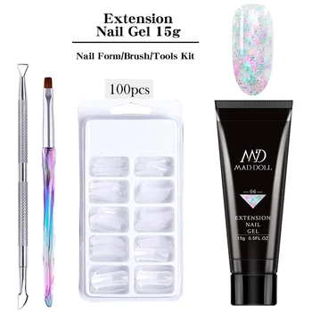 

4Pcs /Lot 15g Acrylic Quick Builder Colorful Extension gel Glitter UV Nail Gel Acrylic Gel Polishes Nail Art Set